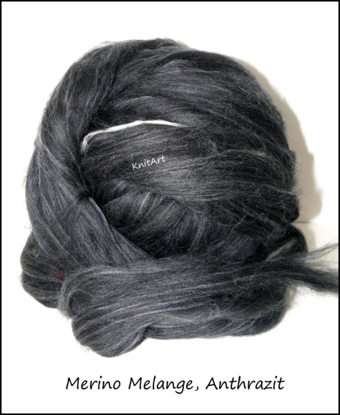 NEU Merino Melange, Anthrazit Schwarz Weiss